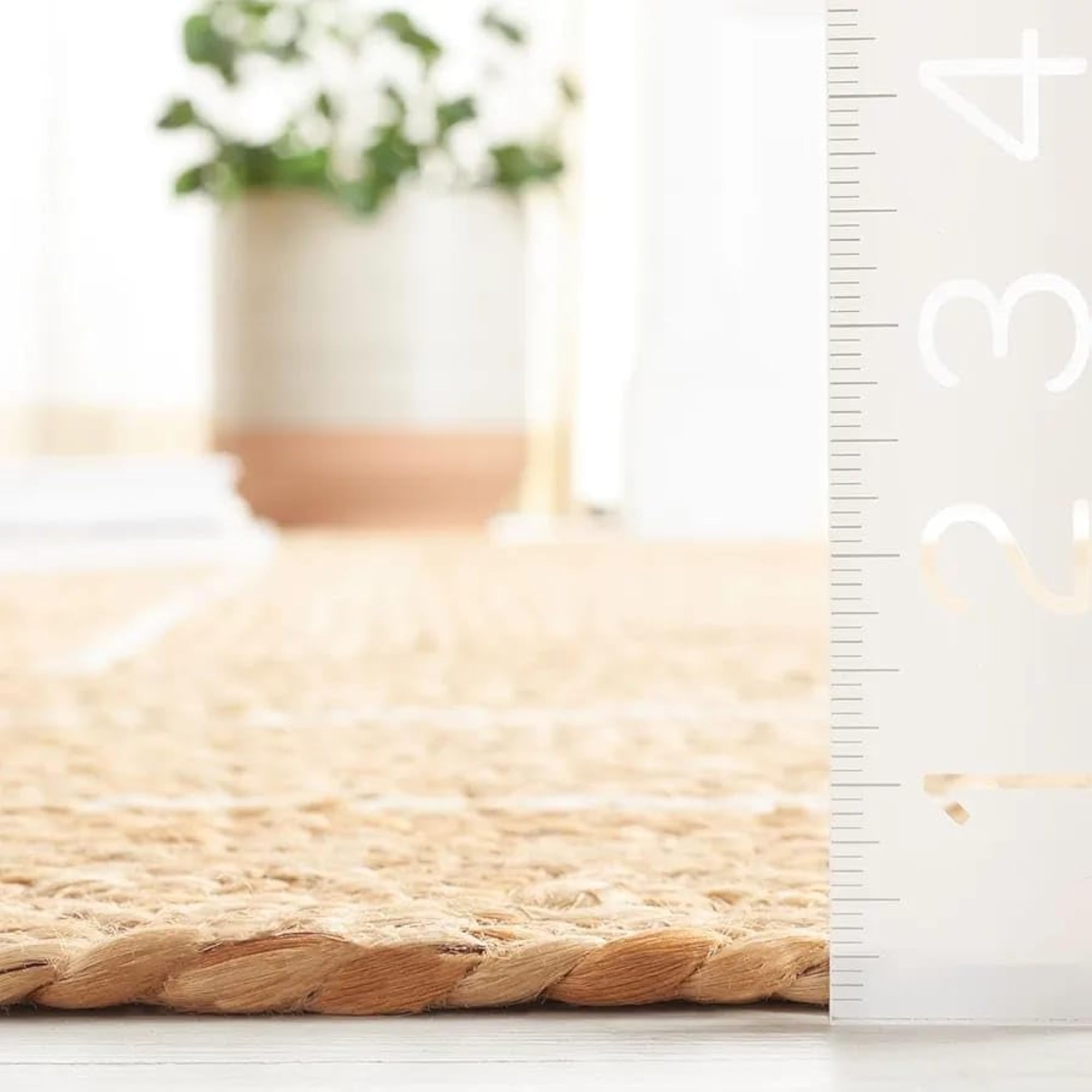 Jute Braided Reversible Hand Woven Rectangular Rug Carpet Mat