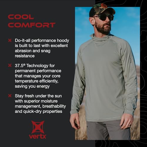 Vertx Men's Full Sun Hoody with Protection, Outdoor Performance Hoodie, Moisture-Wicking, Quick-Dry4