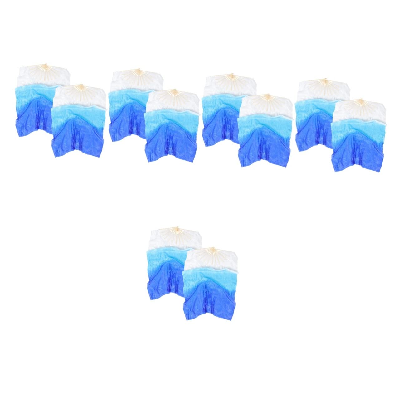CLISPEED 10 Piezas Abanico De Danza del Vientre Velos De Fan Bambú Danza del Vientre Abanico Tela Color Faltar Estirar Madera Aficionado Yangko