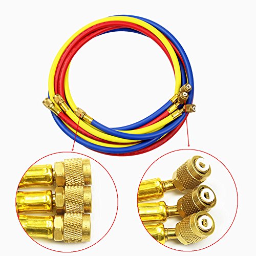 Antfees Ac Charging Hose Tube, 72" Refrigerant Charging Hose For R134A R12 R22 R502 Manifold Hose Set, 3Pcs #TOP1