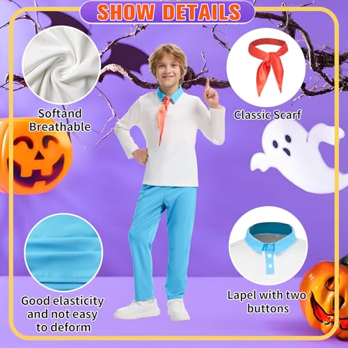 Set de Ropa Halloween Niños Camisa y Pantalón con Bufanda Roja miniatura 4