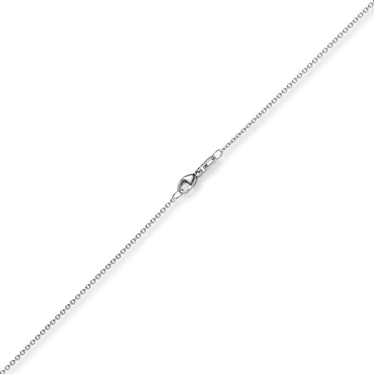 1,5mm Rund-Ankerkette aus 585 Gold Weißgold Kette Collier Halskette, 45cm