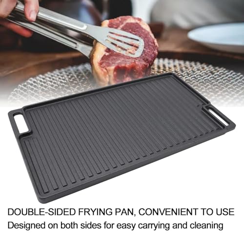 TOPINCN Rectangular Cast Iron Griddle, Reversible Grill Griddle, Double Sided Frying Pan for Ovens, Stovetops, Grills, or Over Campfire - Image 7