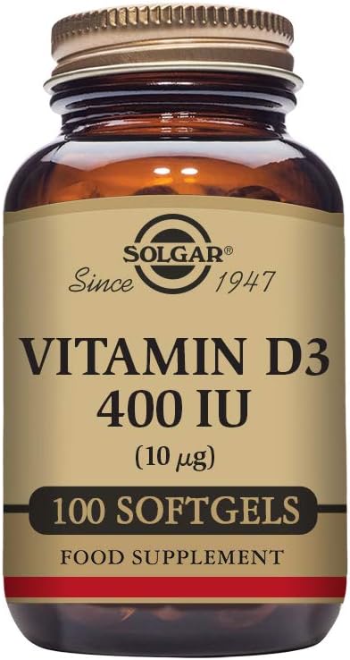 Solgar Vitamin D3 (Cholecalciferol) 10 MCG (400 IU), 100 Softgels – Helps Maintain Bones & Teeth – Immune System Support – Non-GMO, Gluten Free, Dairy Free – 100 Servings Solgar Vitamin D3 (Cholecalciferol) 10 MCG (400 IU), 100 Softgels – Helps Maintain Bones & Teeth – Immune System Support – Non-GMO, Gluten Free, Dairy Free – 100 Servings