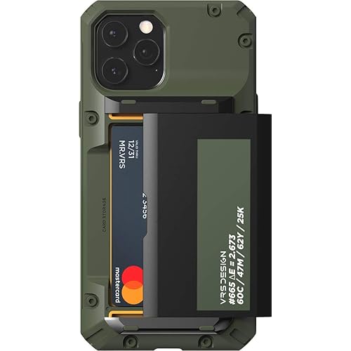 【VRS】 iPhone12Pro Max 対応 ケース カード 収納 3枚 耐衝撃 携帯ケース 衝撃 吸収 ハイブリッド ハード カバー 背面 スライド 式 カードケース 付き タフ スマホケース [ iPhone 12 Pro Max アイフォン12 Pro Max アイフォン12プロマックス 対応 ] Damda Glide Pro グリーンレーベル