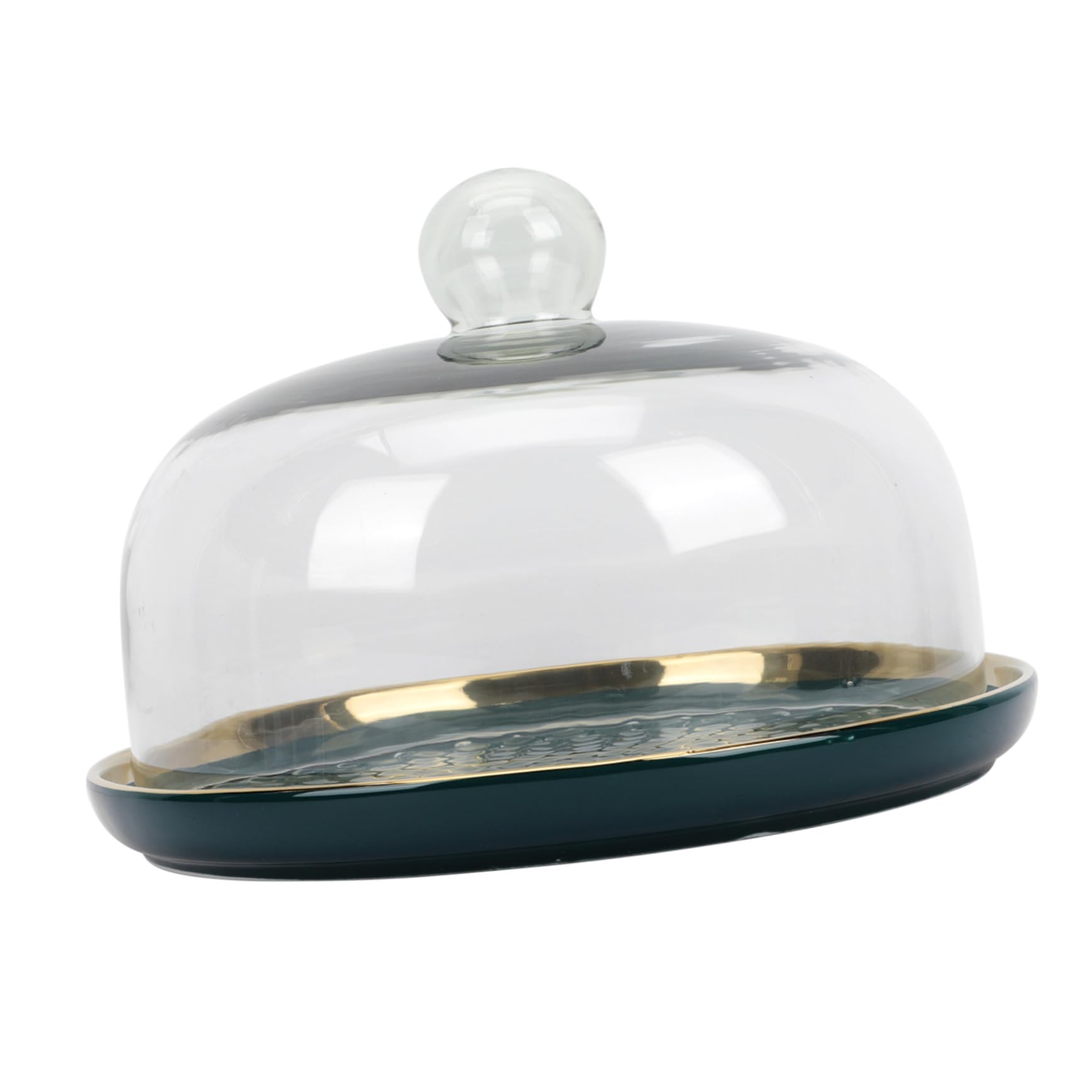 GLEAVI 1Set Edged Cake Dessert Tray with Glass Cover Versatile Snack Dish for Parties Events Home Use Pastry Platter Fruit Plate for Serving