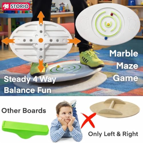 Image of Storio Balance Board for Kids Age 5+ Years | Improves Balance, Coordination & Core Strength | Indoor & Outdoor Fitness Toy | Non-Slip Durable Design | Fun Active Play & Exercise Toy for Boys & Girls