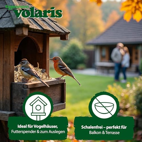 Eggersmann volaris Terrassenkörner mit Insekten 2,5 kg – Schalenfreies Wildvogelfutter mit Mehlwürmern, Sonnenblumenkernen UVM. – Ganzjahresfutter, Protein- & energiereich – Streufutter für Wildvögel