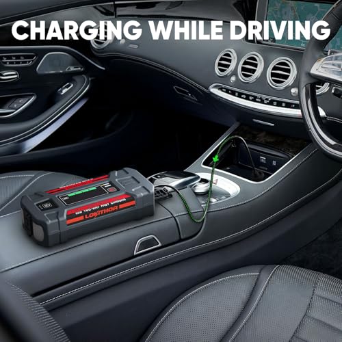 Image of LOKITHOR J401 Car Battery Jump Starter, 2500A Battery Jumper Starter Portable, 12V Jump Box, Jumper Cables for Upto 8.5L Gas and 6.5L Diesel Engines, 60W Fast Charging, Smart Digital Screen LED Light