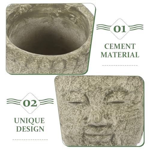 Pot de fleurs Bouddha en ciment pour plantes succulentes et décoration intérieure - 4