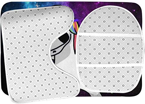 RedBeans Anti-Rutsch-Badvorleger, 3-teilig, Flanell-Badezimmerteppich, Einhorn, lustiges Dab Dance Badezimmer-Set, inkl… – Bild 6