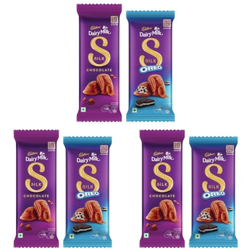 Image of Cadbury Dairy Milk Silk Chocolate Bar Large Combo (Silk Plain 150 g, Silk Oreo 130 g), 280 g (Pack of 3)