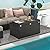Tangkula 45 Gallon Outdoor Storage Bench, Mix Brown Rattan Storage Container with Zippered Liner, Acacia Wood Top Lid, Sturdy Gas Strut Support, 3-in-1 Multifunctional Deck Box for Front Porch, Garden