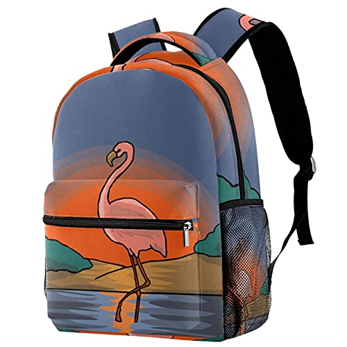 Sac à dos flamant rose pour femme de grande capacité idéal en voyage