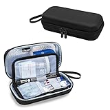 BAFASO インスリンケース インスリン注射用品収納 ハードケース 断熱アルミホイル裏地 (保冷剤なし) 黒