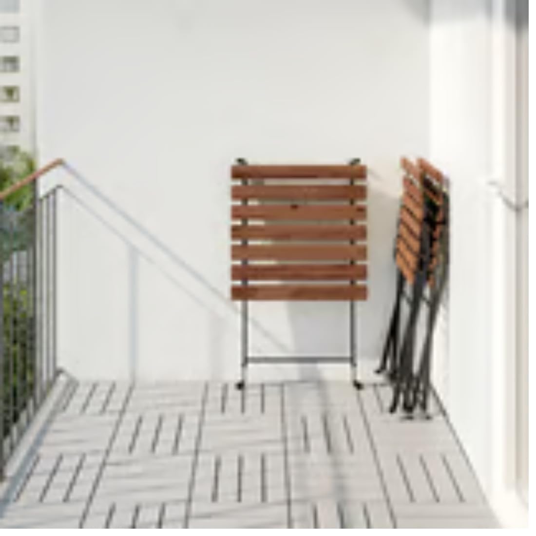 Ikea TÄRNÖ Table+2 Chairs, Outdoor, Black/Light Brown Stained 1