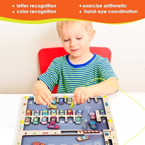 image for NASHRIO Magnetic Alphabet Maze Letter Puzzle for Fun Learning, Montess