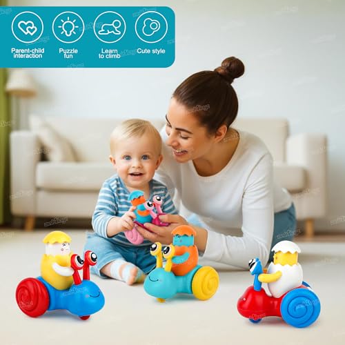 Image of Zest 4 Toyz Press and Go Toy Car for Kids Toys Push and Go Vehicle Press and Go Toys for Kids (Snail Theme) Birthday Gift for 1 Year+ (Pack of 2) Random Color Dispatch