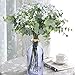 Baby Plum Babys Breath Artificial Flowers Bouquet,Total of 6 Baby Breath Flowers and 6 Silver Dollar Eucalyptus Artificial Flowers for Home Office Indoor Outdoor Wedding Aisle Decoration(White)