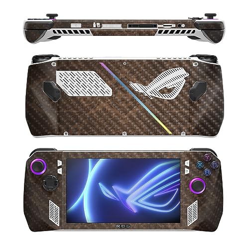 Image of MightySkins Carbon Fiber Skin Compatible with Asus ROG Ally - Brown Linen | Protective, Durable Textured Carbon Fiber Finish | Easy to Apply