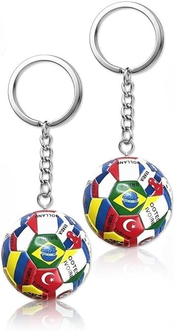 World Cup Soccer Keychain 2026 Football Key Chain with National Flags,World Cup Soccer Gifts for Men Sports Merchandise