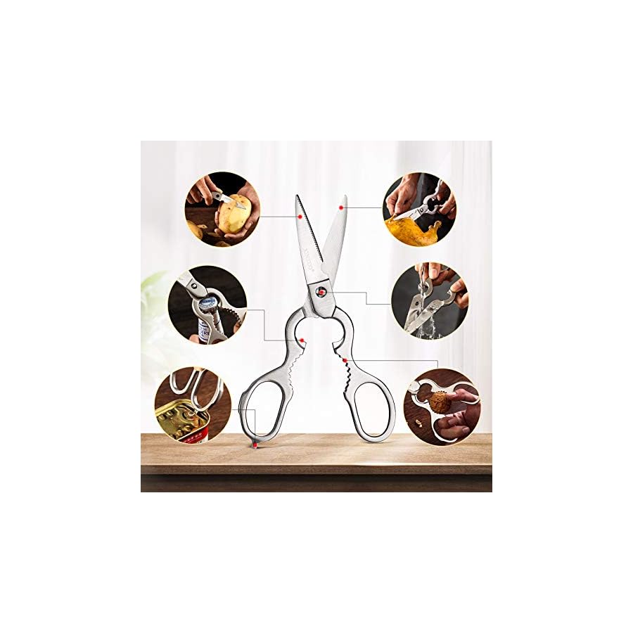 XINZUO Kitchen Knife Block Set, 7-Piece Damascus Chef Knife Set for Professional Chefs and Home Cooking, Japense Kitchen Knife Set with Kitchen Shears, Pakkawood Handle, Gift Box - Ya Series