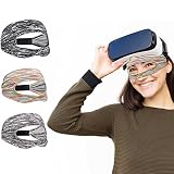 Nuevo diseño: el último diseño de ojo de realidad virtual está hecho de tela de poliéster de doble capa, con malla perforada que absorbe la humedad en el interior, con correas elásticas y hebillas de ajuste, que son realmente libres de estirar, adecuadas para la mayoría de las circunferencias de cabeza.