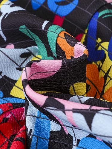 WDIRARA Girl's Allover Letter Print Button Front Jacket Lapel Neck Long Sleeve Coat3