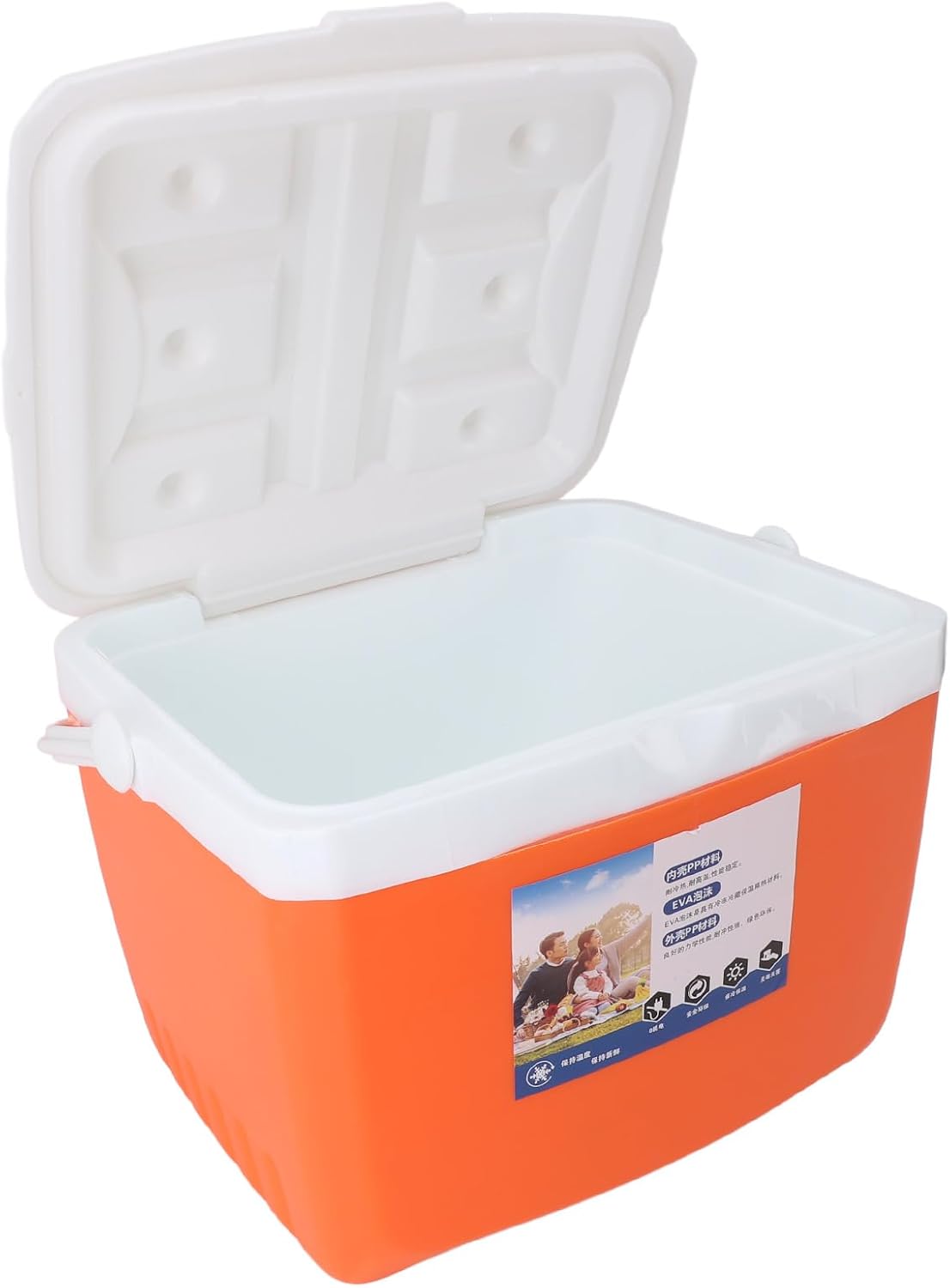Portable Hard Cooler, Insulated Portable Cooler Easy To Safe Plastic Carry Handle Multifunctional for Outdoor