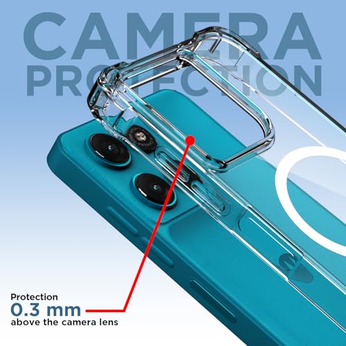 Image of Amazon Basics Back Cover for Motorola Moto G67 Power 5G / G57 Power 5G / G37 Power 5G Mag-Safe Shockproof PC + TPU Protective Case Magnetic Support Bumper Case (Transparent Mag-Safe)
