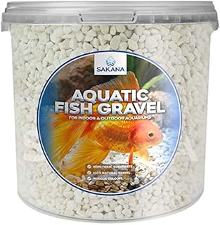 Sakana White Aquatic Fish Gravel - Premium Substrate Tank Pond Decorative Stones (1 Litre Tub)