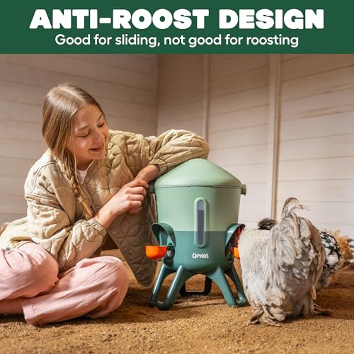 Image of Omlet Insulated Chicken Waterer, 1.5 Gallon | Stay-Clean Automatic Water Dispenser for Chickens | BPA-Free | Anti-Roost Domed Lid | Includes 3 Cups & Nipples | Sage Green