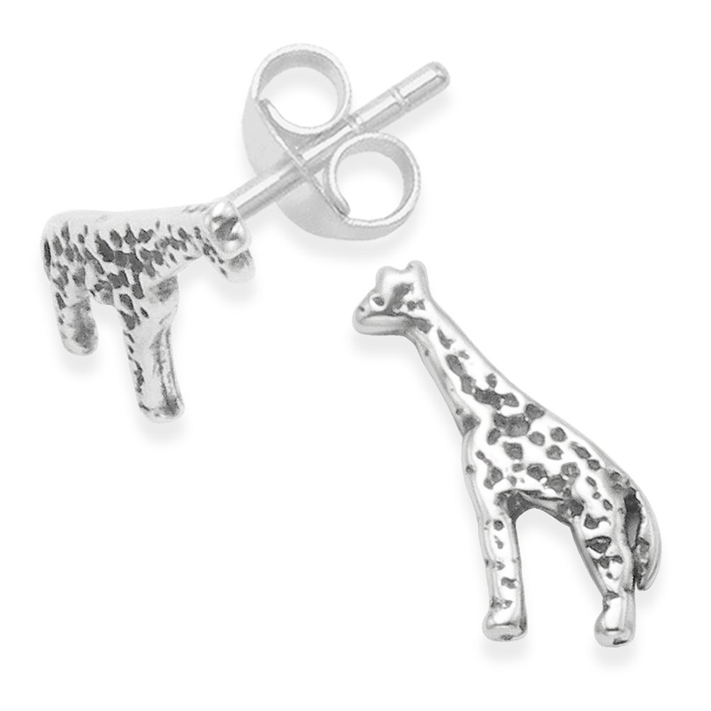 Heather Needham Orecchini A Perno In Argento Sterling 925 Con Giraffa - 11 Mm X 6 Mm - Confezione Regalo - 3