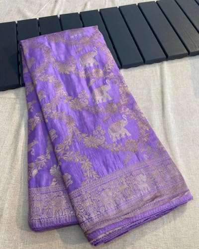 Image of Women's Maheshvari Original Pure Kanchi Pattu Kanjivaram Kanchipuram Art Dola Silk Saree Soft Banarasi Style Sari With Blouse Piece For Wedding