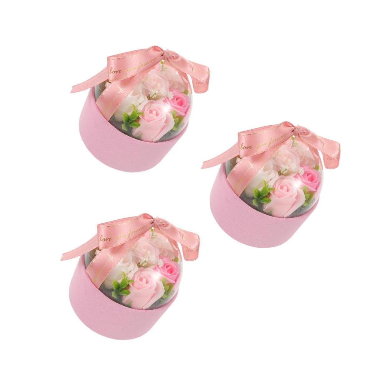 SHINEOFI 3 Piezas Rosas de Jabón Caja, Flores Perfumadas Rosa para