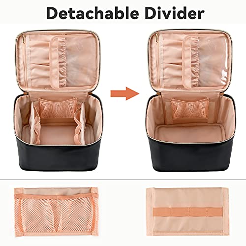 Ocheal Makeup Bag, Large Travel Cosmetic Bags For Women Washable Make Up Bag Organizer Train Case -Large,Black #TOP4