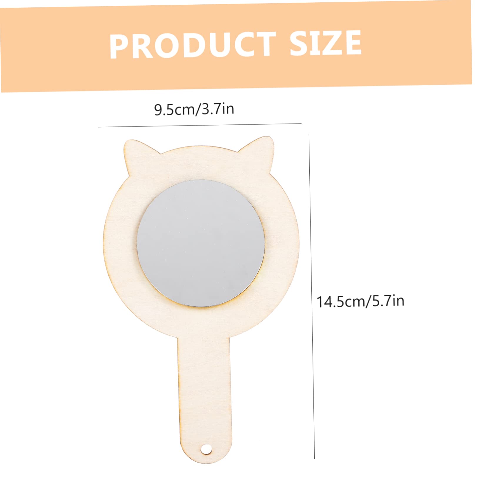 Hemoton 6Pcs DIY Wooden Mirror Unfinished Handheld Craft Mirrors for Creative Butterfly Flower Penguin Puppy Bear Shapes for DIY Projects and Decorative Display