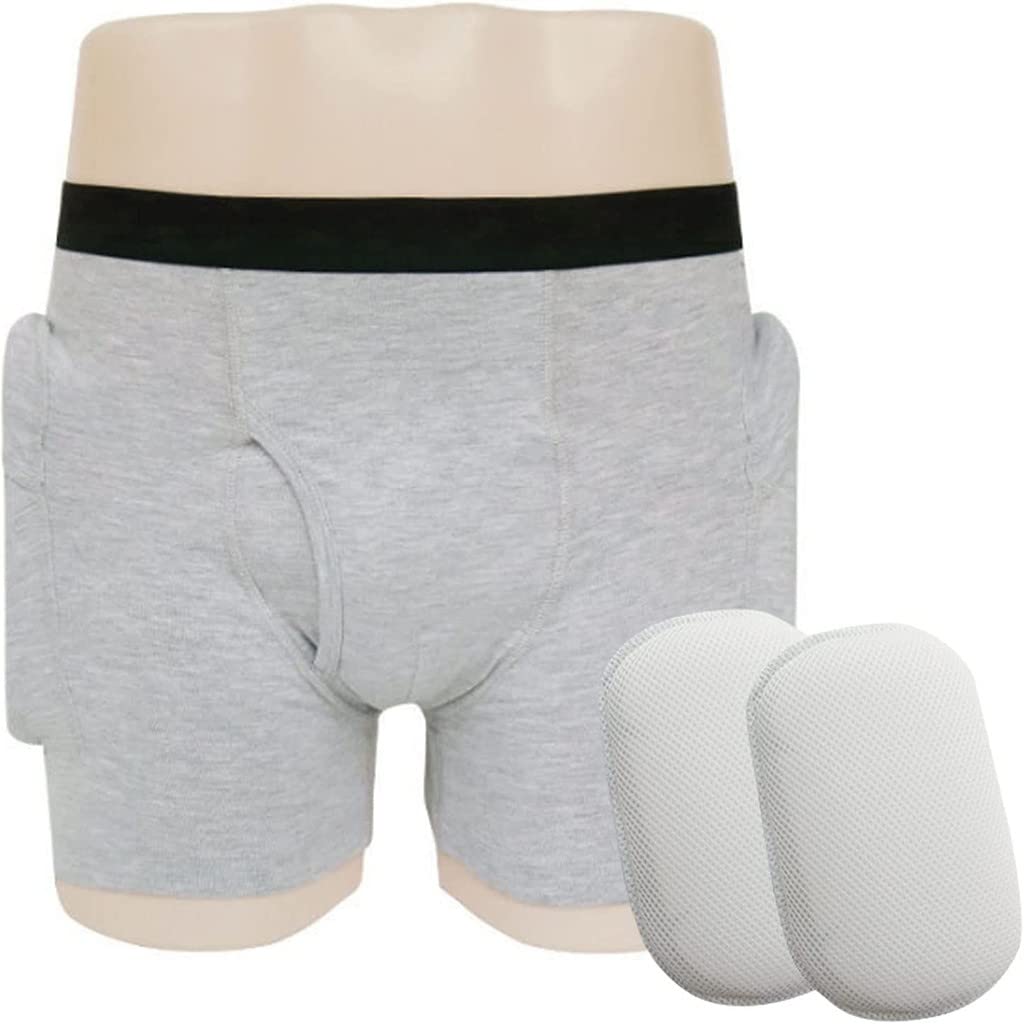 REHOOF Hüftprotektor Slip Hüftschutz Shorts, Gepolsterte Shorts Schutz, Mit Schutzpolster, Bequem Atmungsaktiv, Hüft- Und Steißbeinschutz Für Erwachsene für Mann Frau Man,M
