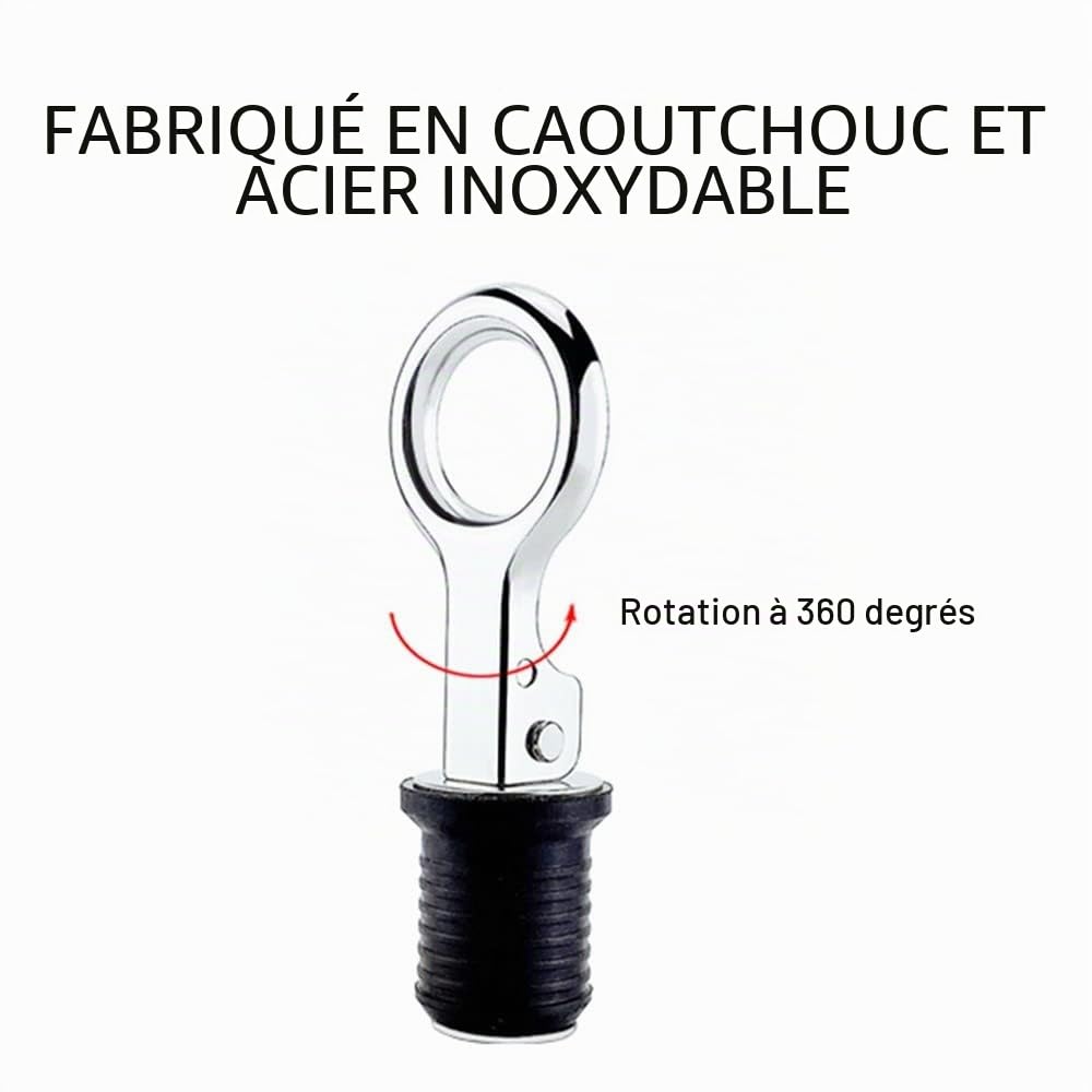 DONGKER Bouchon de Vidange Bateaux,2 Pièces Bouchon de Vidange,25mm/ 32mm Bouchon de Vidange Marine,304 Poignée en Acier Inoxydable,Bouchon de Vidange Accessoires Nautiques