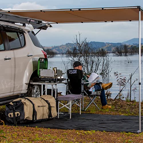 ARB 4x4 Accessories 814411 Retractable Aluminium Awning with Led Light Strip Included 2500x2500mm 8.2 Feet x 8.2 Feet Deal for Camping, Roadtrips, Outdoor Trips, Travel, Expedition, RV, Camper, 4x4