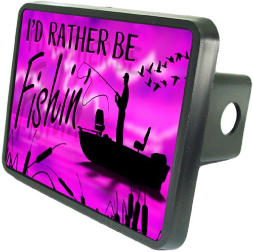 I'd Rather Be Fishin - Purple Skies Custom Hitch Plug for 2