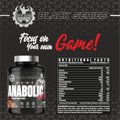 Image of Dexter Jackson Black Series Anabolic | Premium Lean Mass Gainer | Double Chocolate Flavor | 22 Serving, 6Lbs