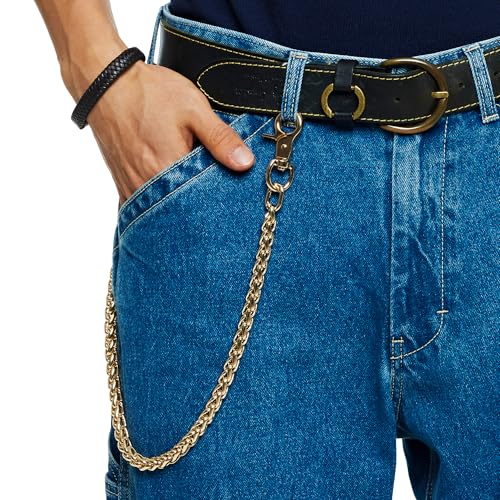 Image of newtro Wallet Chain Men Women Boy Girl, Biker Motorcycle Pants Jean Punk Long Key Chain Black Gold Silver 26 Types