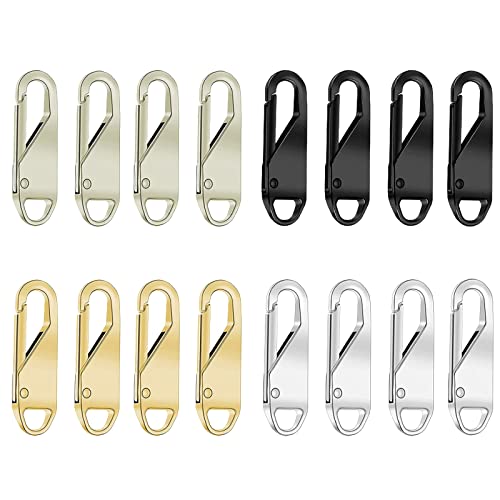 Abnehmbarer Reißverschluss Pull Tab Metall Zip Puller Tags Reißverschluss Zuglaschen Ersatz Reißverschluss Kopf Ersatz Für Stoff Koffer Rucksack Gepäck Bastelarbeiten Handwerk (20 Stück 4 Farben) Cover