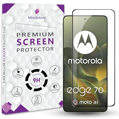 Image of Premium Tempered Glass Screen Protector Guard For Motorola Edge 70 5G (6.7 Inch, Pack of 1) | Edge to Edge Coverage With Easy to installation kit