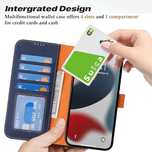Étui en cuir véritable pour iPhone 13 Pro, finition haut de gamme