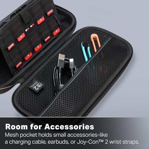 Image of PowerA Protection Case for Nintendo Switch 2 - Black, Officially Licensed, Protective Storage, Holds up to 9 Game Cards and 2 microSD Express Cards, Integrated Play Stand