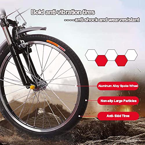Triciclo para adultos plegable de 3 ruedas con canasto grande y asiento trasero, bicicleta de paseo de 20 pulgadas para recreo, compras y ejercicio, para hombres y mujeres, color púrpura miniatura 5