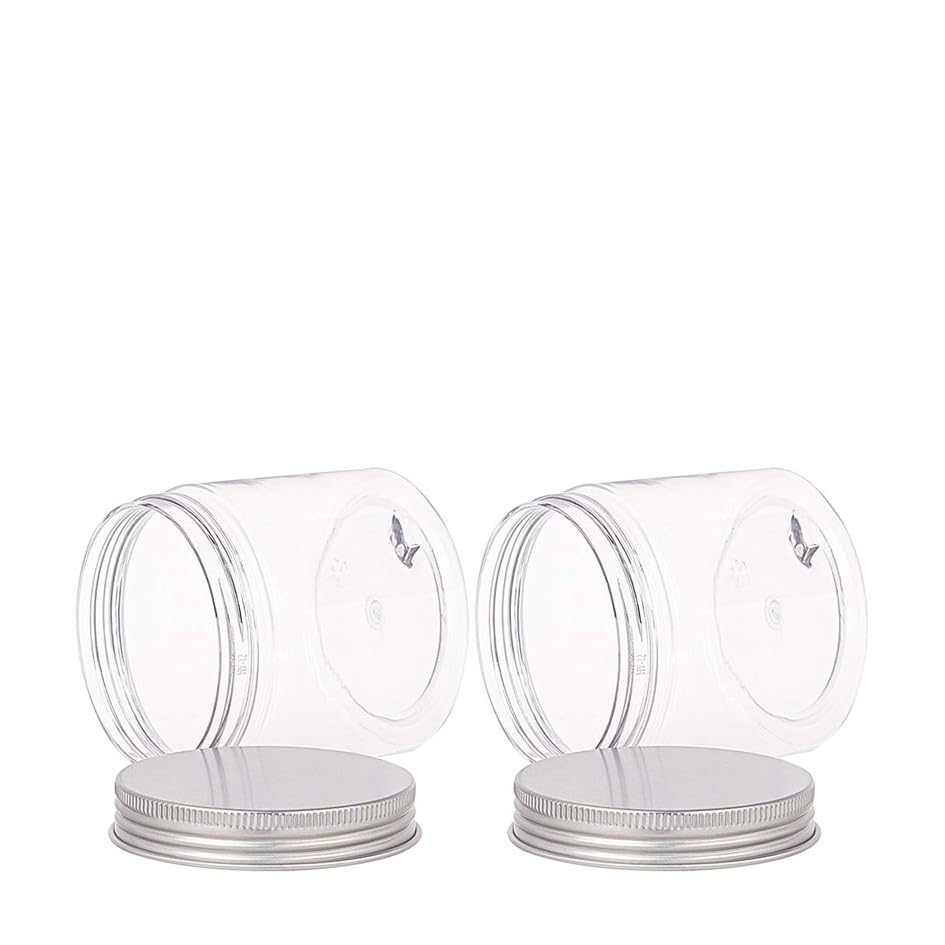 SHOBI Contenitori Alimentari in Polietilene con Coperchio in Alluminio, Barattoli in Plastica Ricaricabili Ermetici per Alimenti con Tappi a Vite (24, 250 ml)