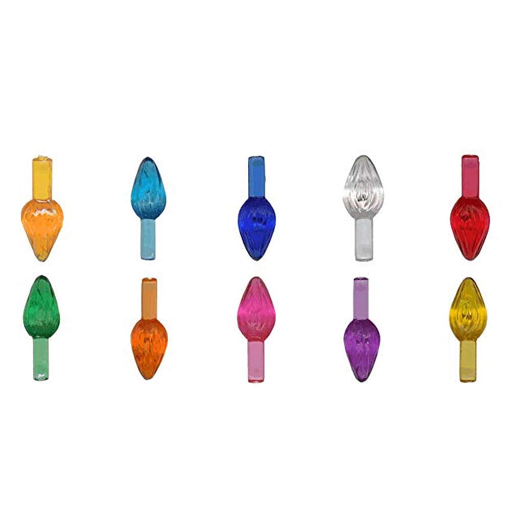 DUDNJC 50 stks Keramische Kerstboom Vervanging Lichten, Kleurrijke Twist Mini Lampen Creatieve Plastic Kleine Pin Lights Ornamenten Voor Keramische Boom Accessoires Decoraties